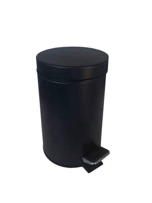 Poubelle Sanitaire à Pédale 5 L Noir Mat avec Bac Intérieur 203 mm x H 284 mm Poubelle pour salle de bain JVD 