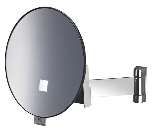 Miroir Rond Point Lumineux sur Batterie Grossissant X 3 Bras Court Plat Laiton Chrome Miroirs Grossissants JVD 