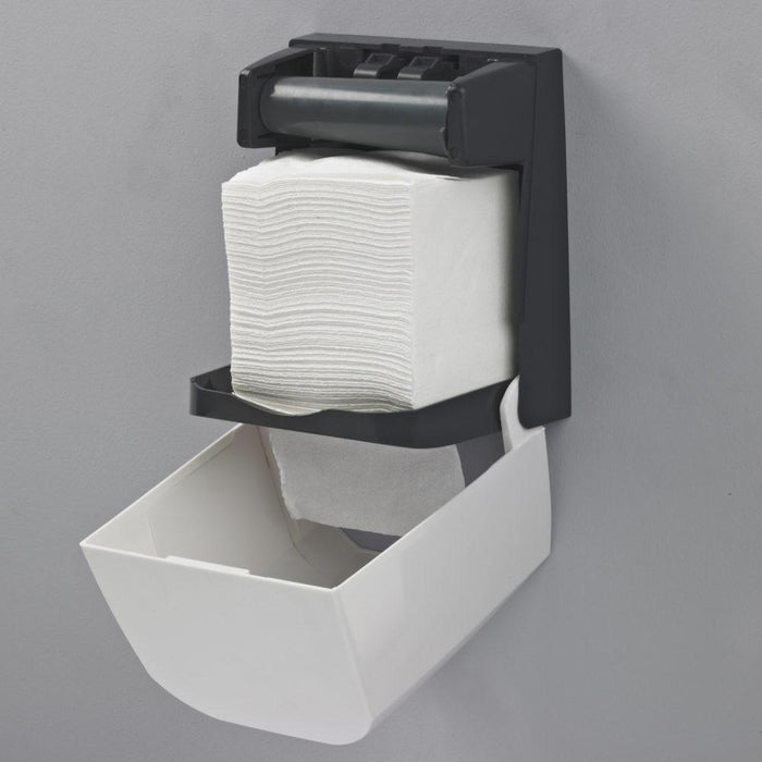 Distributeur Papier hygiénique pouvant contenir 1 Rouleau ou 2 Paquets de feuilles Modèle 899954 Distributeur de Papier JVD 